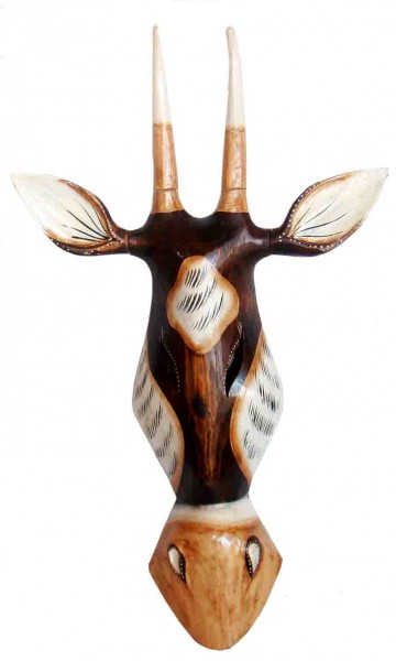 Kunsthandwerk Afrika Maske Antilope 50 cm, Holz-Maske aus Bali, Wandmaske