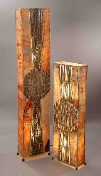 Deko-Lampen Bali Deko-Leuchte ADIMA, Stehlampe aus Natur-Material, eckig, 100 oder 150 cm