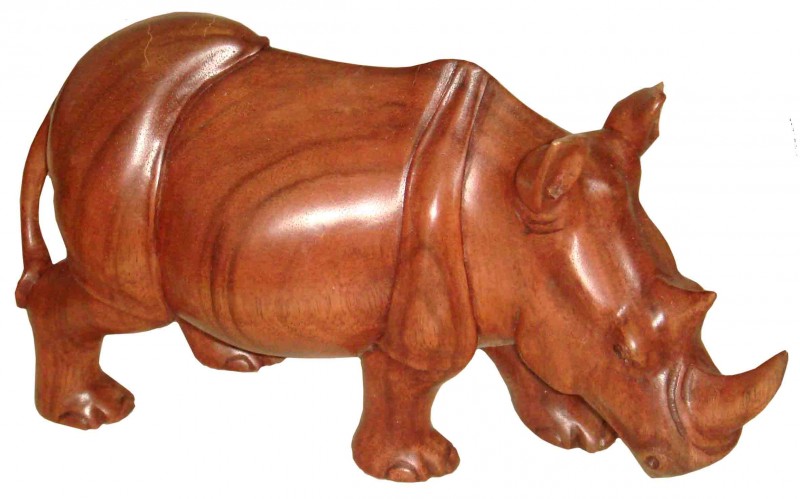 Kunsthandwerk Afrika Nashorn aus Holz, Soar-Wood