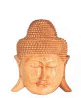 Buddha Maske, Holz-Maske aus Bali, Wandmaske