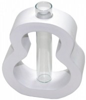 Design-Vase LAILA aus Mangoholz mit Glas, in wei�, schwarz oder braun 