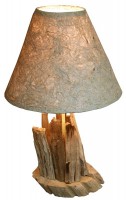 Deko-Leuchte SONWA, Tisch-Lampe aus Holz, Stimmungsleuchte