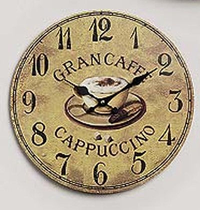 G. Wanduhr KAFFEE-DEKOR, Uhr Gran Caff&egrave; Cappuccino