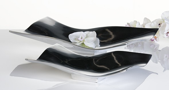 Deko-Schale WELLE, Casablanca Design, Aluminium poliert