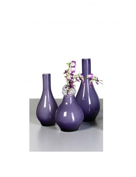 Vase LAOLA, violett in 3 verschiedenen Gr&ouml;&szlig;en