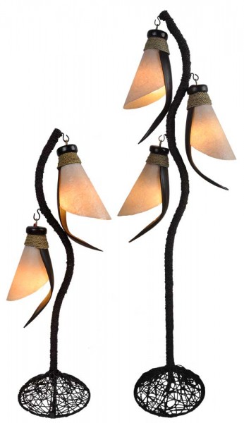 Deko-Lampen Bali Deko-Leuchte ARTO, hohe Stehlampe aus Naturmaterial