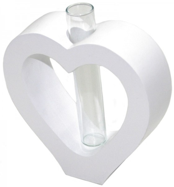Kunsthandwerk modern Design-Vase JOSEPHINA aus Mangoholz mit Glas, in wei&szlig;, schwarz oder braun
