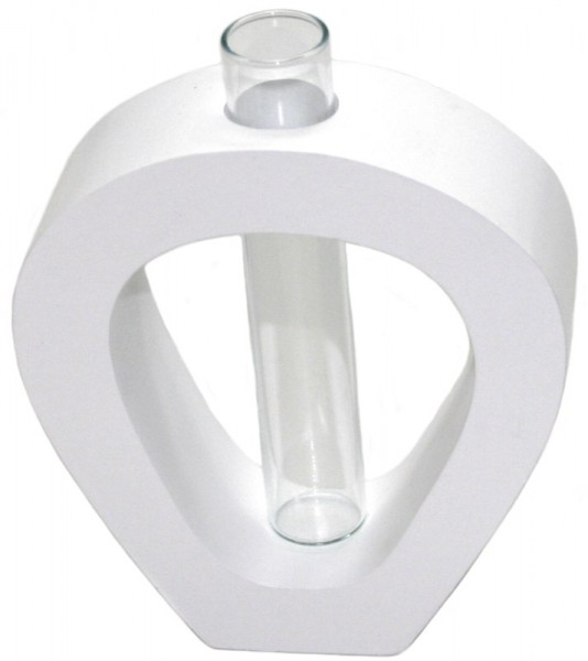 Kunsthandwerk modern Design-Vase SUSANNA aus Mangoholz mit Glas, in wei&szlig;, schwarz oder braun